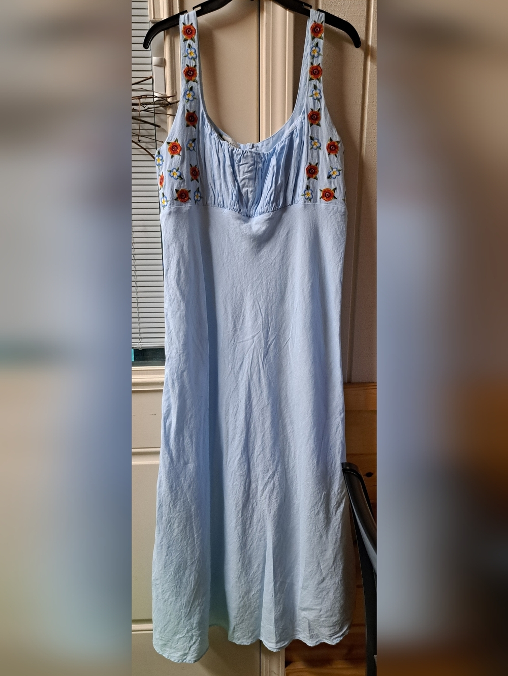 ❤️Fanm Mon Lulu Dress Tuckernuck Linen Lined Embroidered Maxi Sz XL - Picture 3 of 14
